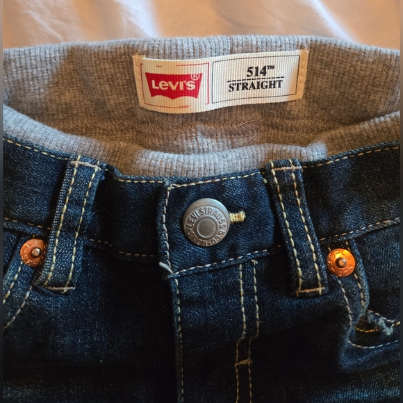 NWT - Levi's 514 Straight fit jeans with grey rib-knit waistband; Size: 18m - Picture 3 of 11